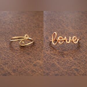 Rose Gold-Tone “LOVE” Wire Ring
